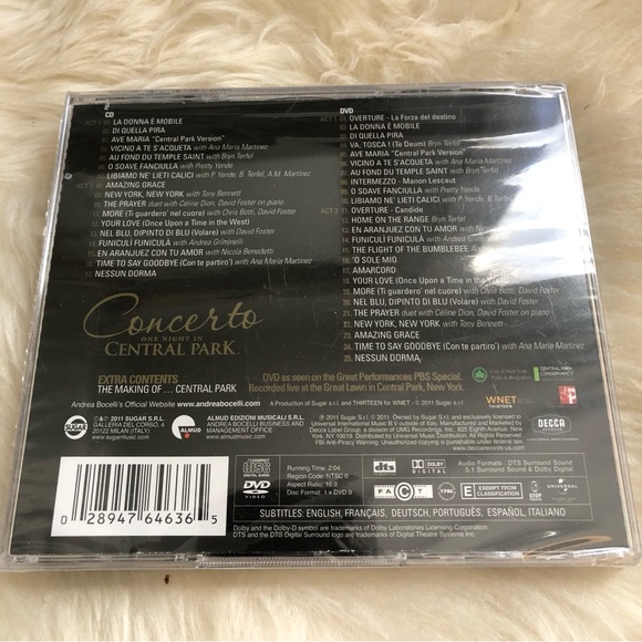 Andrea Bocelli Concerto - one night in Central Park CD never opened - Picture 2 of 2